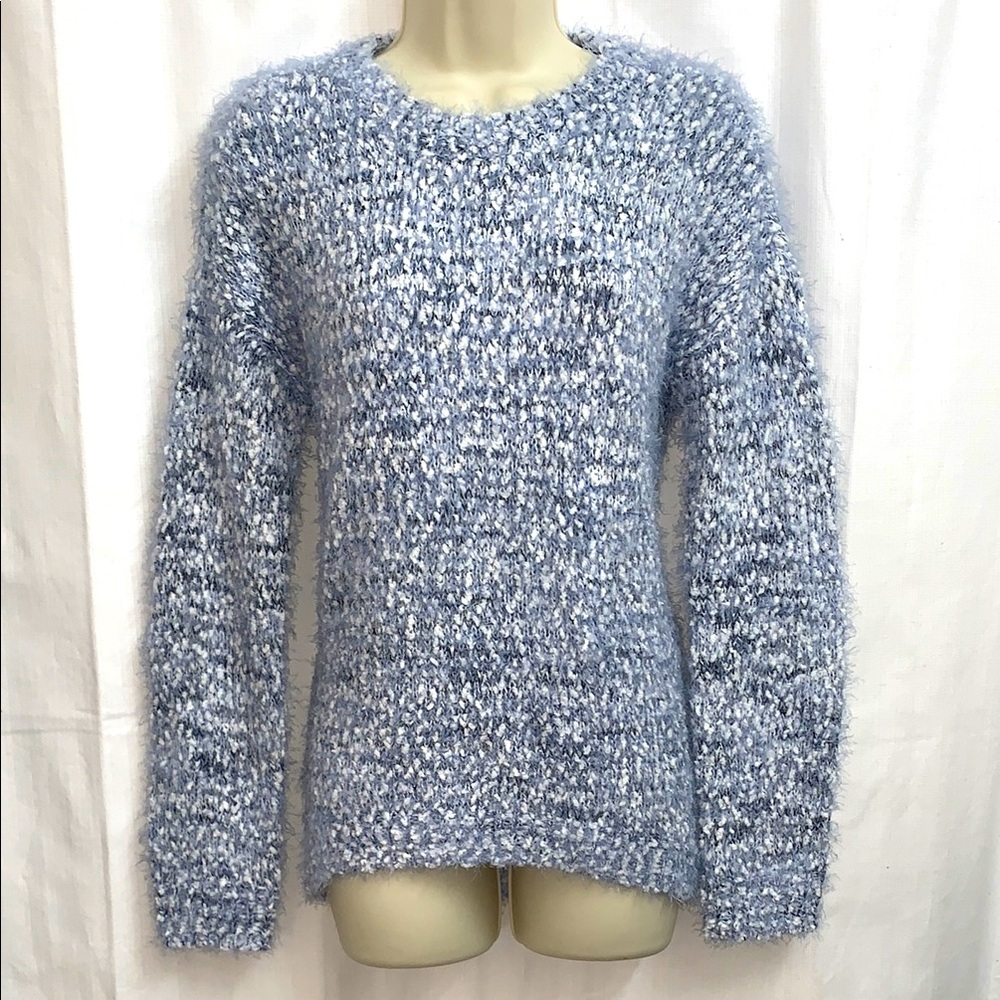 Soft Fuzzy Cozy Blue Knit Sweater NWT